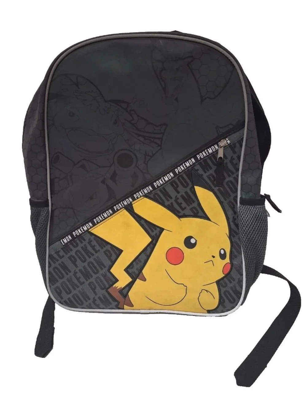Pokémon Backpack Kids One Size Gray Excellent Pikachu Charizard Bioworld School